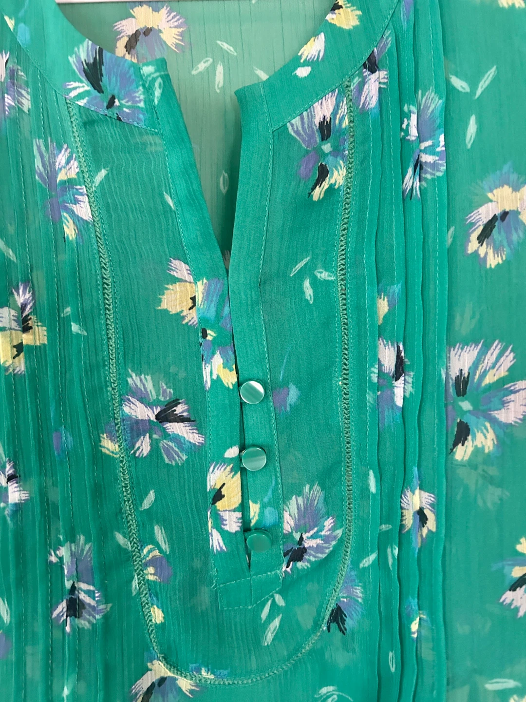 St. John's Bay Green Floral Chiffon Blouse - photo 2