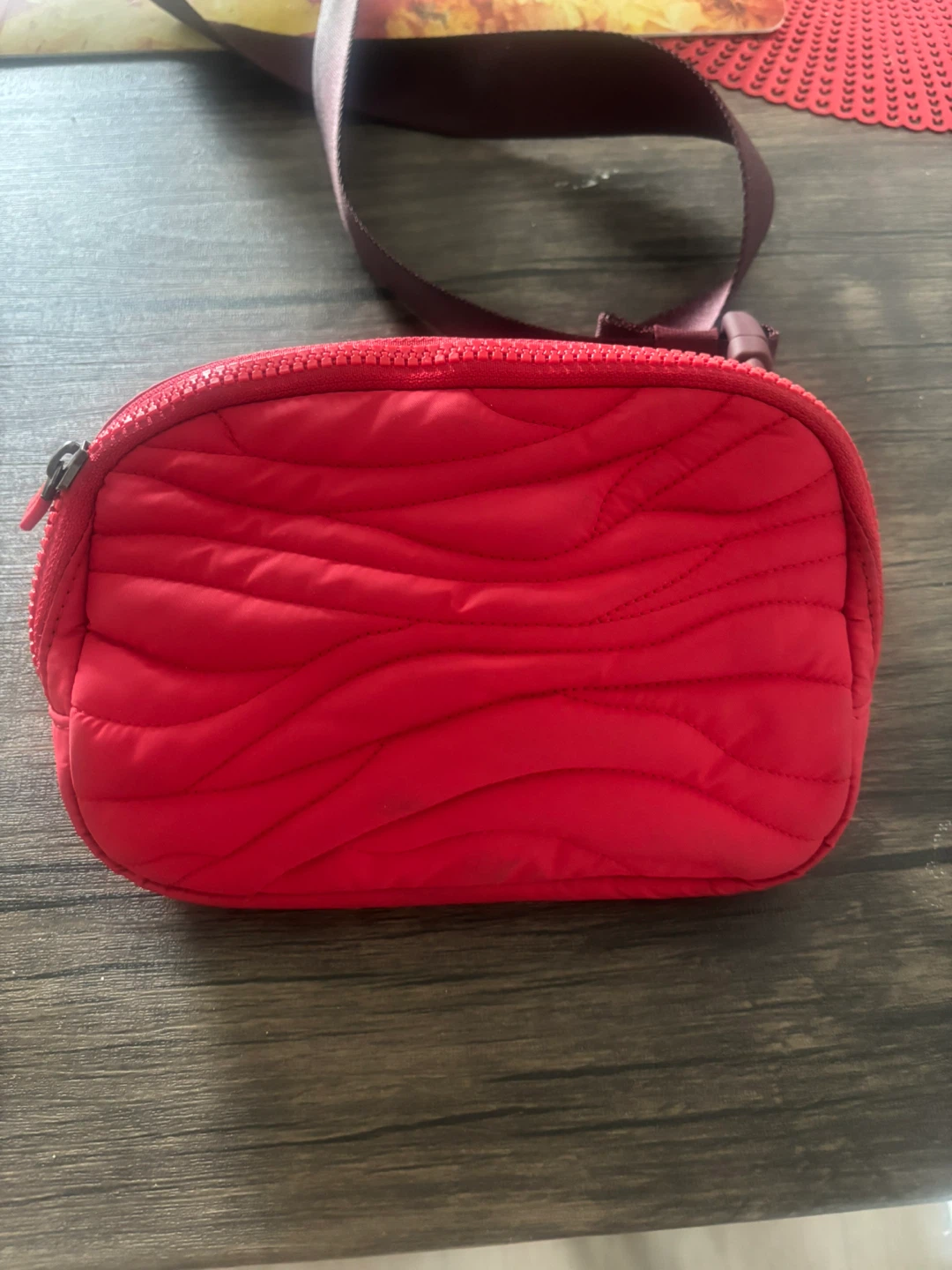 Red Quilted Fanny Pack/Crossbody Bag ⚽️