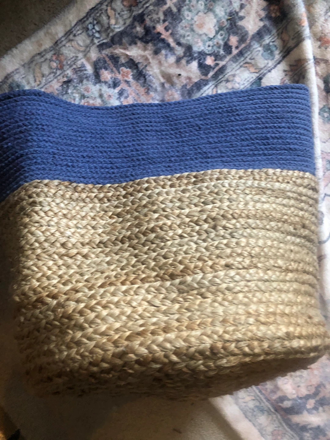 ⚽️ Indigo Woven Storage Basket - Blue & Natural