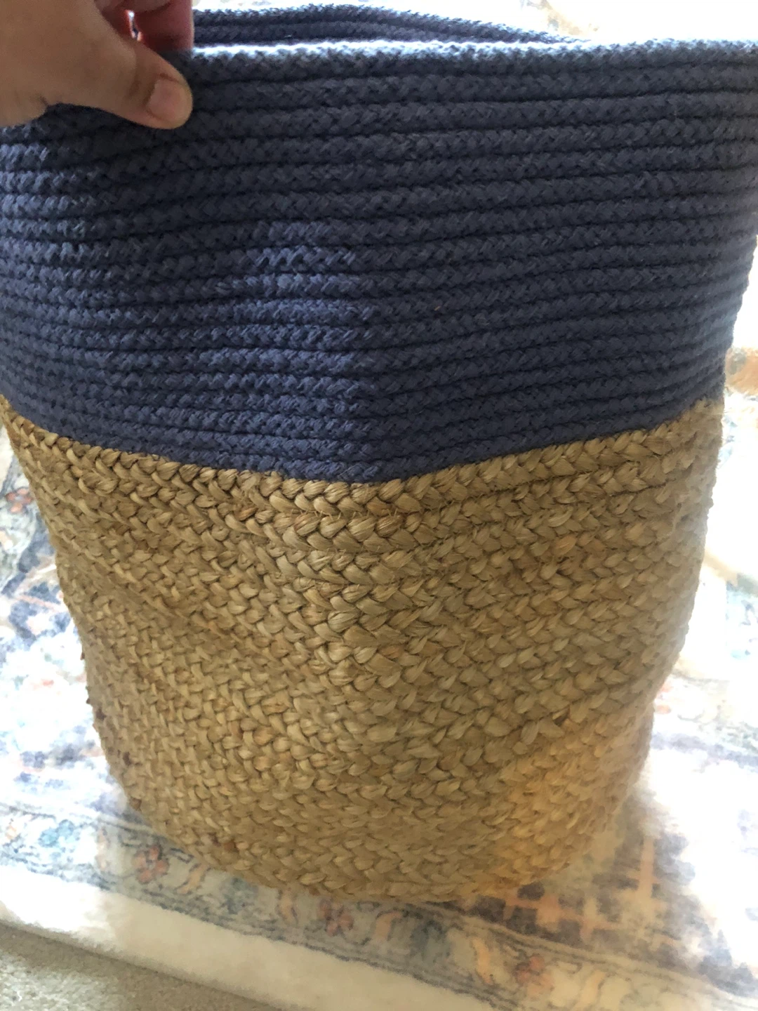 ⚽️ Indigo Woven Storage Basket - Blue & Natural - photo 2