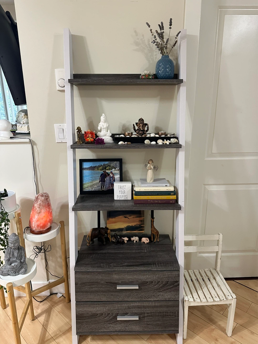 Ladder Bookshelf with Drawers - photo 2