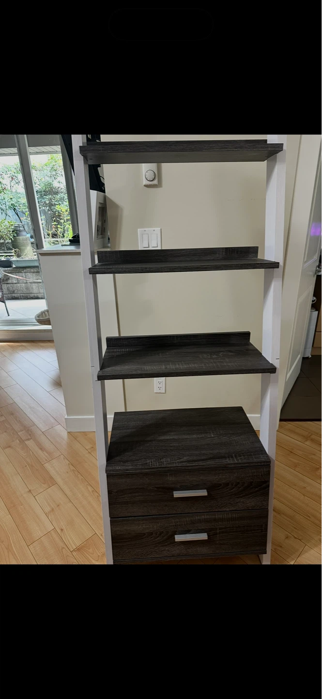 Ladder Bookshelf with Drawers - photo 3