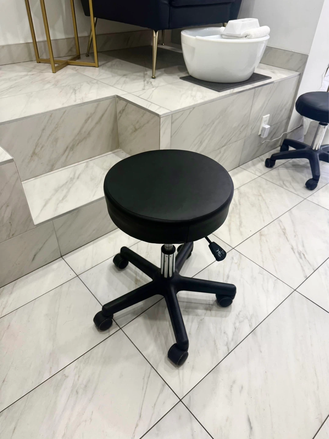 Black Rolling Stool