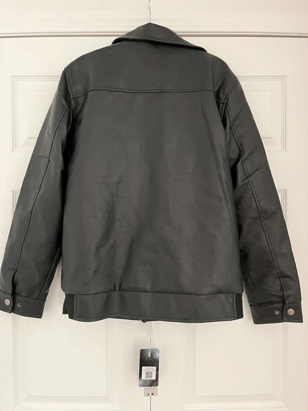 F Collections Faux Leather Bomber Jacket with Fur Collar - photo 3