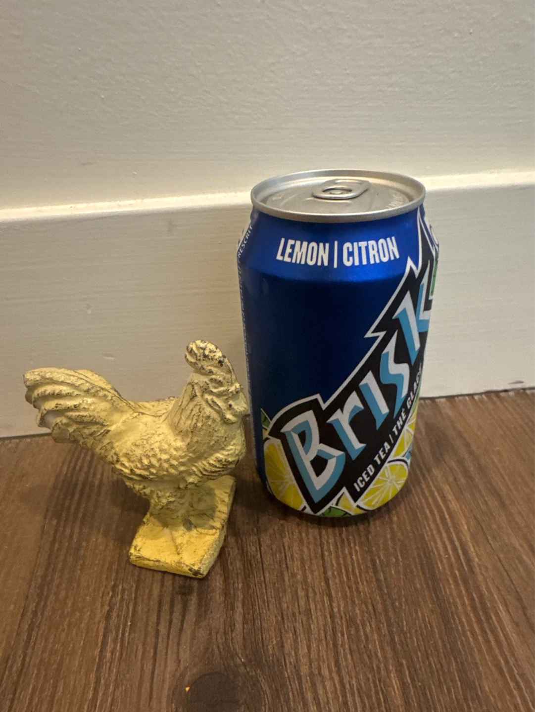 Yellow VINTAGE Cast Iron Rooster Figurine - photo 4