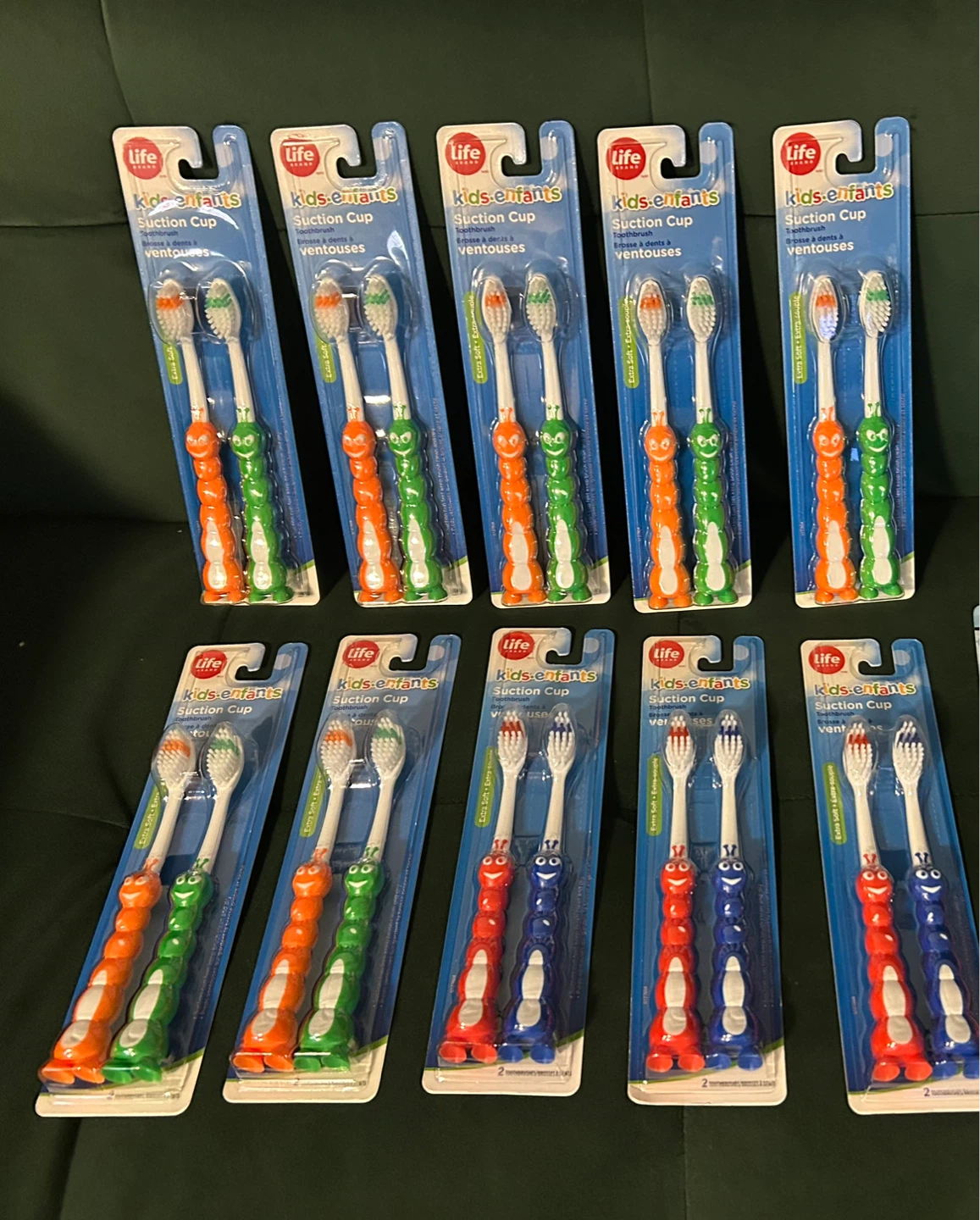 ⚽ 10 packs Life Brand Kids Toothbrushes - 2 in each Pack