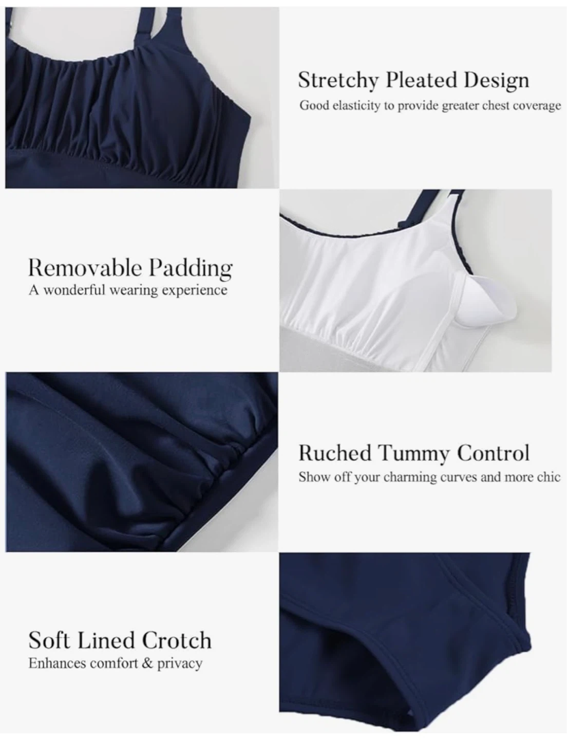 ⚽️ New Navy Blue Tummy Control One-Piece Swimsuit XXL - photo 5