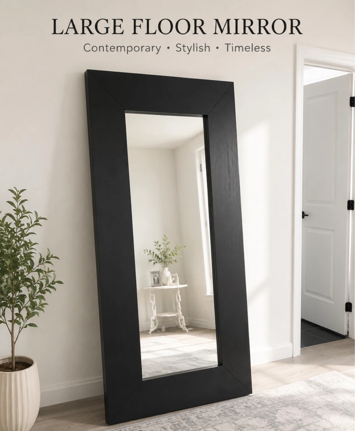 Large Black brown Floor Mirror