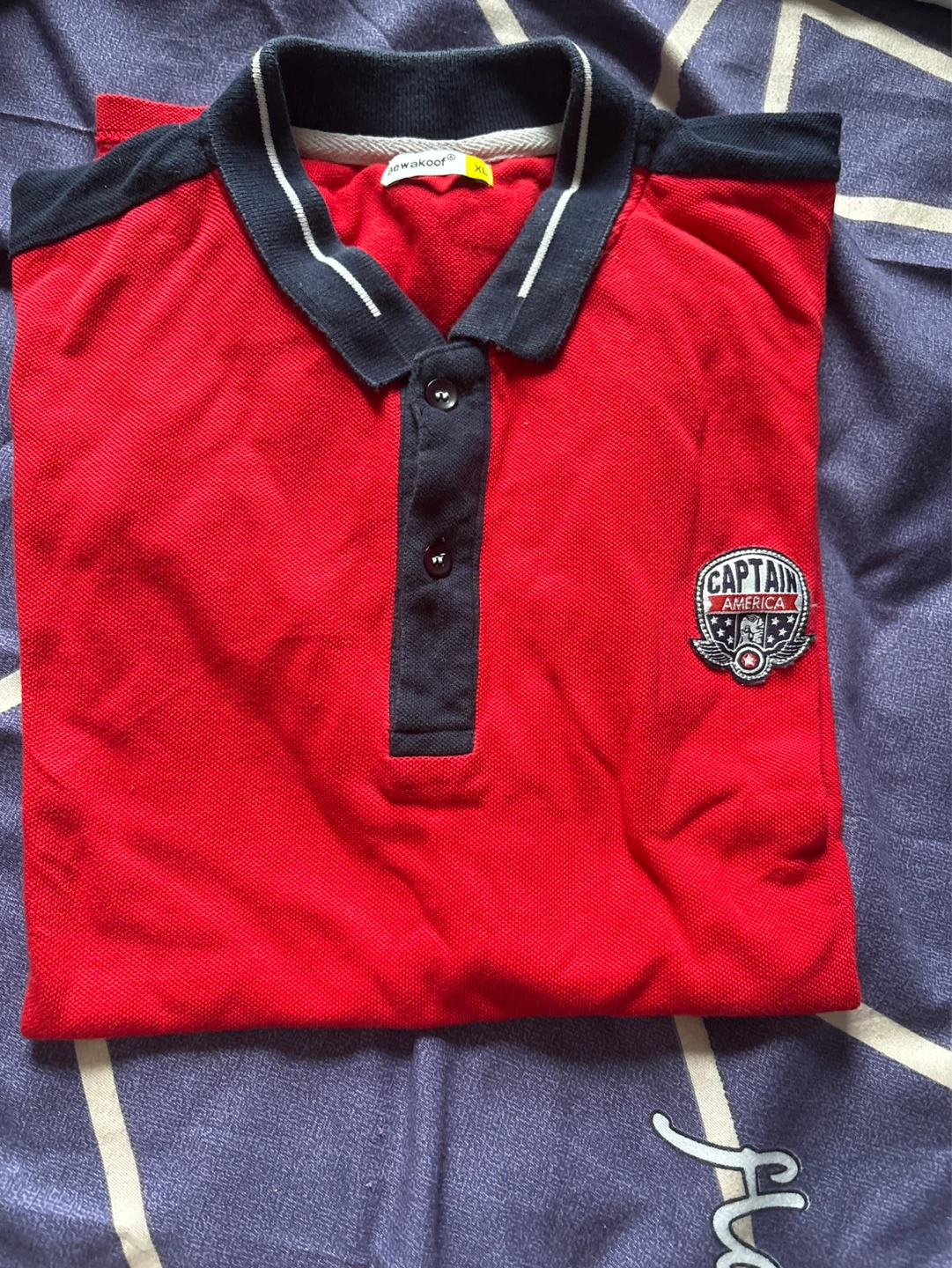 Red Captain America Polo Shirt ⚽️