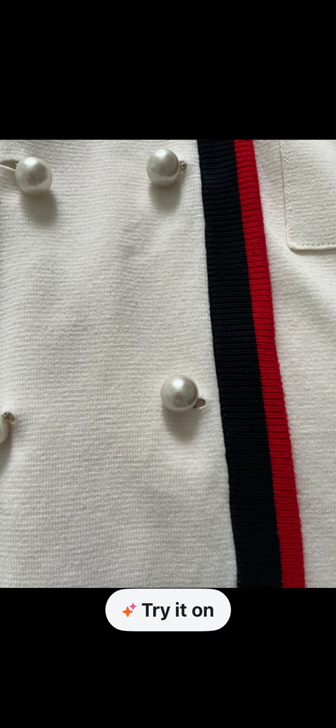⚽️Zara Knit Breasted Cardigan Dress - White/Red/Navy - photo 2