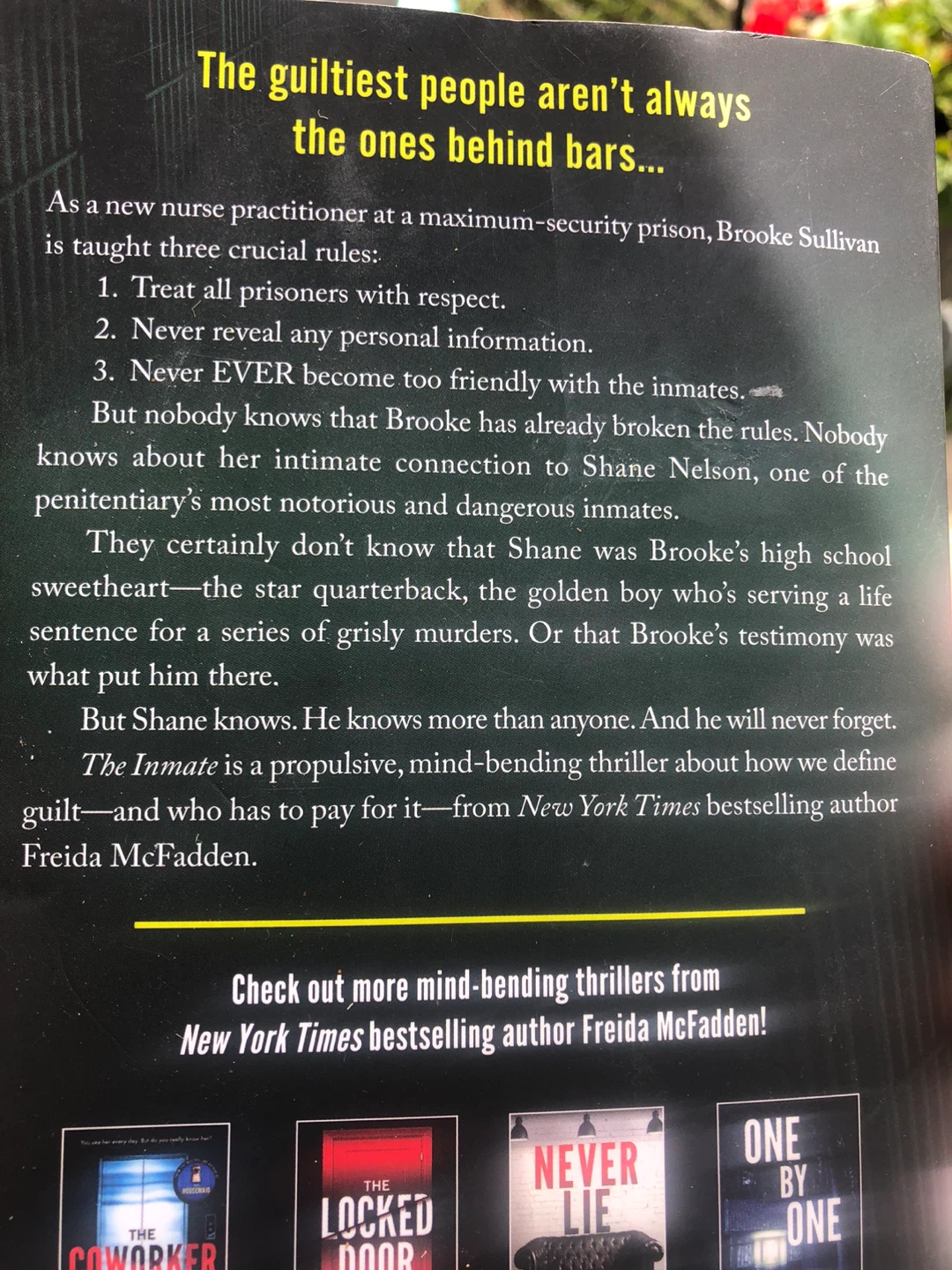 ⚽️ The Inmate by Freida McFadden Fiction Book - photo 2