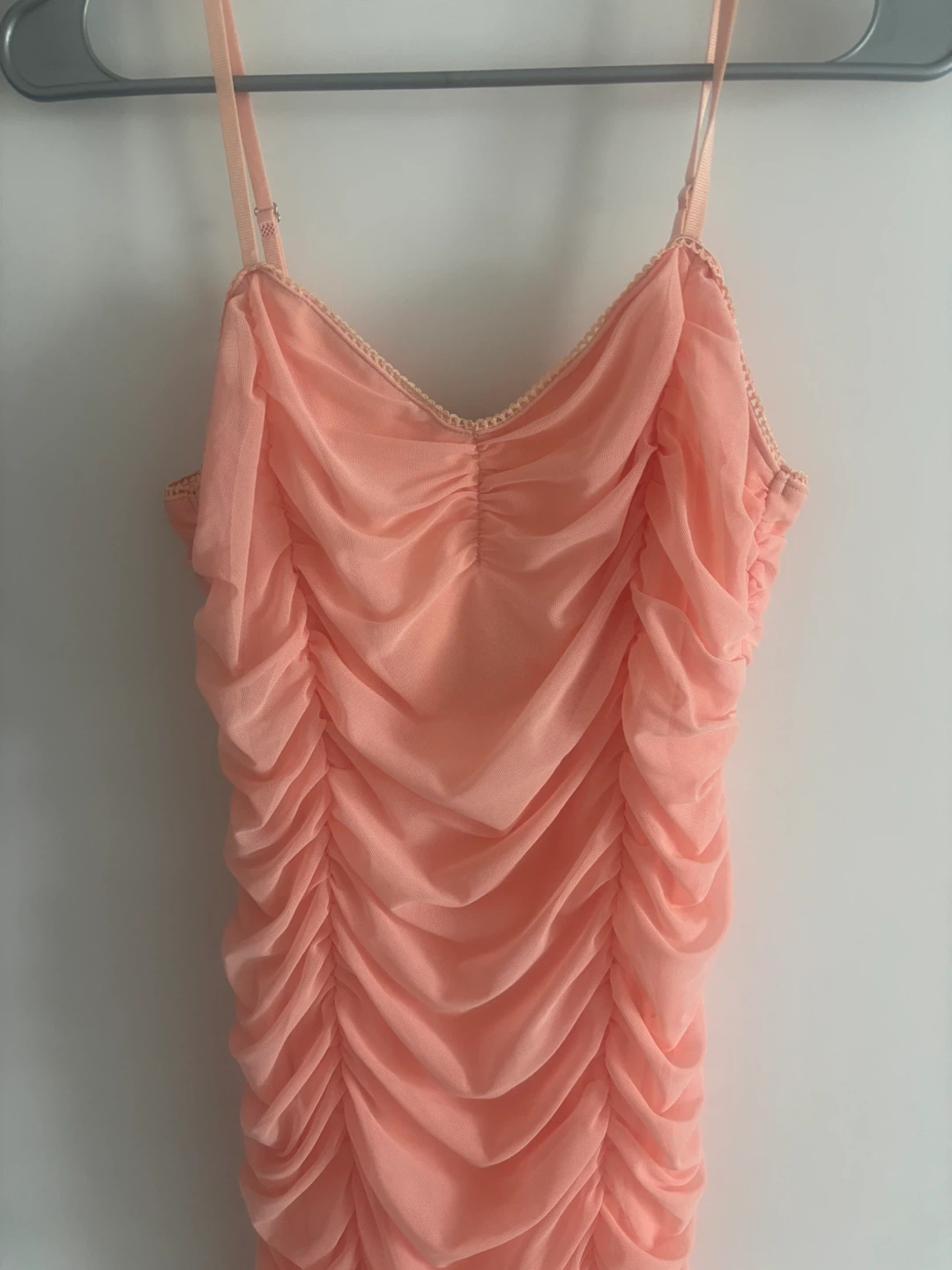 Peach Ruched Mini Dress - PRICE IS FIRM!⚽️