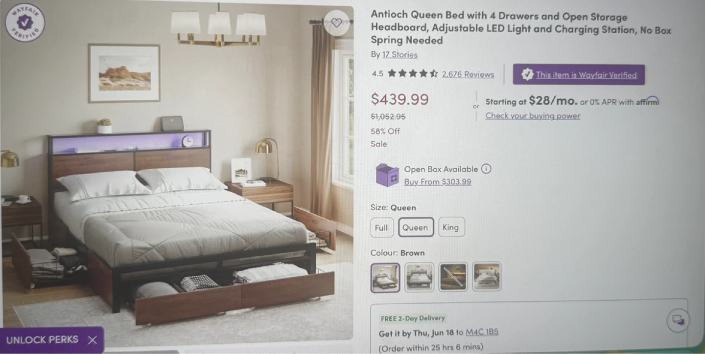 Queen Bed Frame with Storage - photo 3
