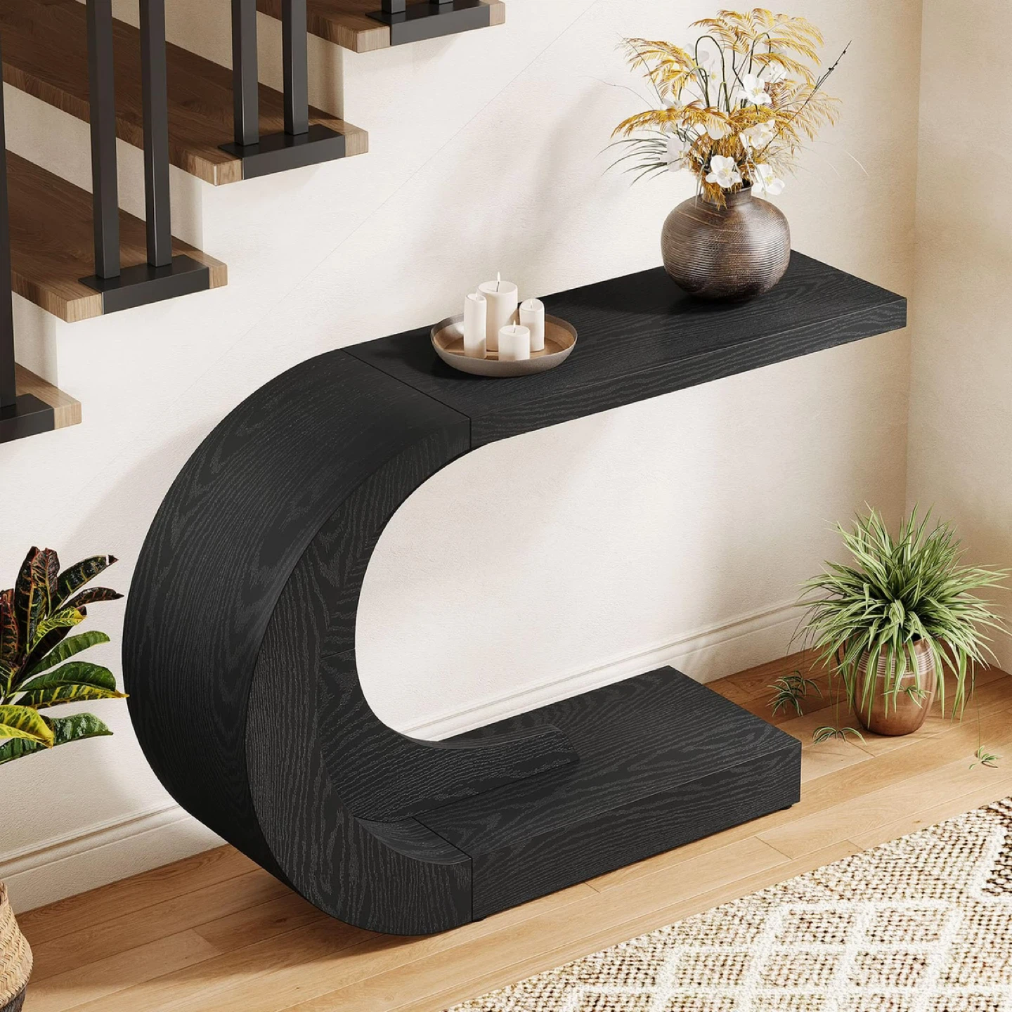 New Black C-Shaped Console Table - photo 5