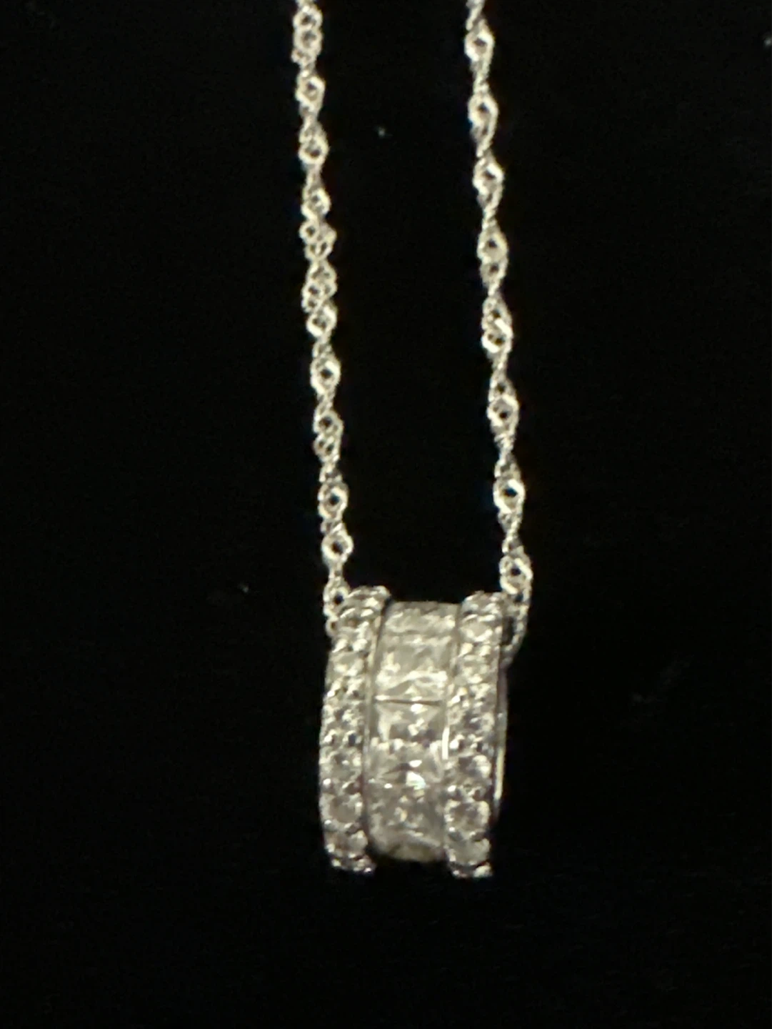Silver Necklace and Earring Set with Rhinestones - photo 3