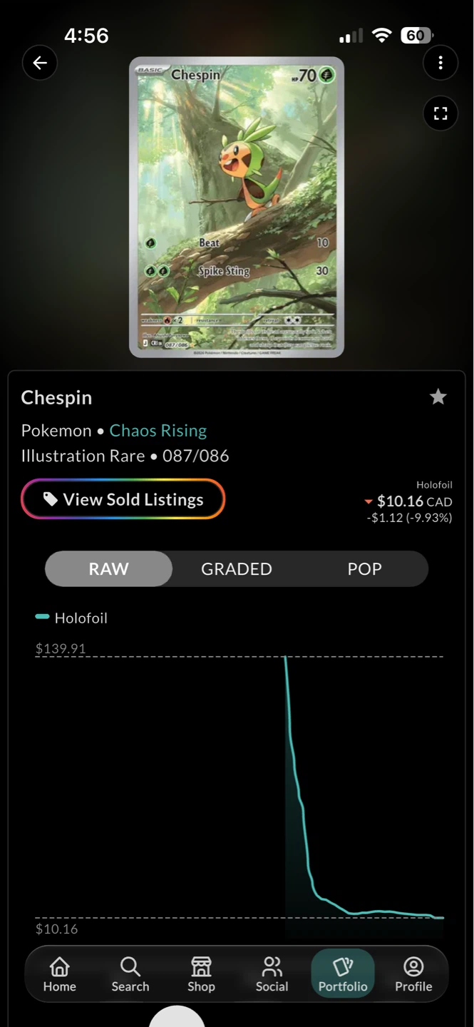 Pokemon Chespin Illustration Rare Card 087/086