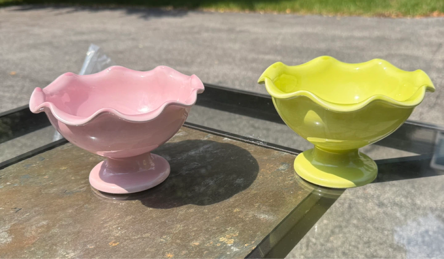 Williams-Sonoma Pink & Yellow Ramekin Bowls - Set of 2