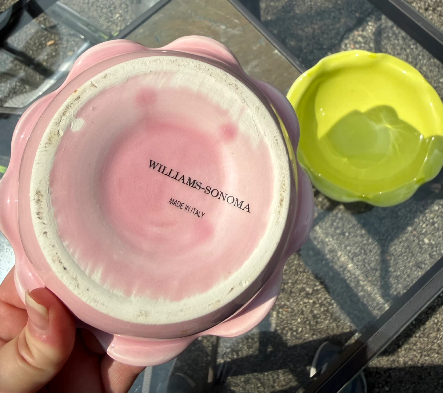 Williams-Sonoma Pink & Yellow Ramekin Bowls - Set of 2 - photo 3