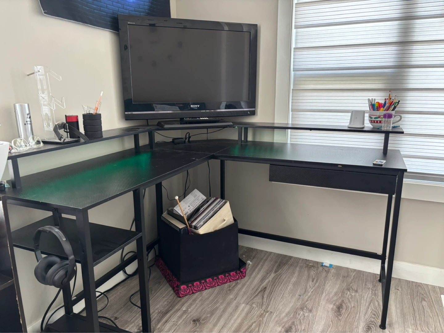 Black L-Shaped Corner Desk-EVICTION SALE - photo 2