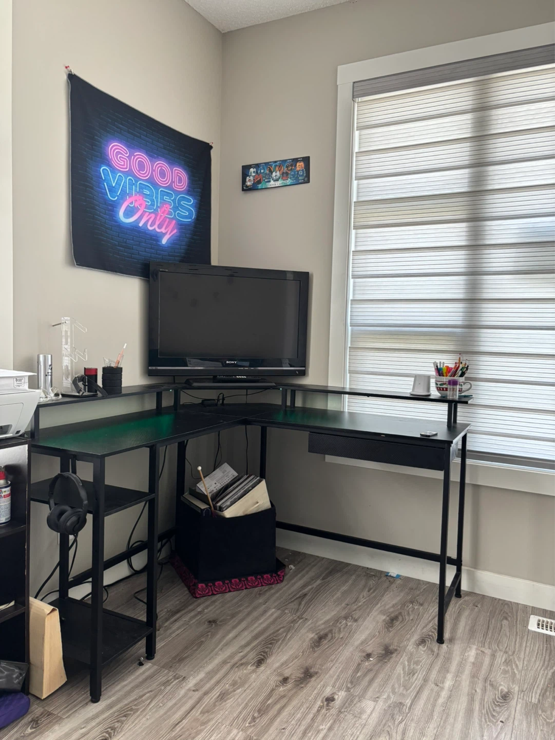 Black L-Shaped Corner Desk-EVICTION SALE