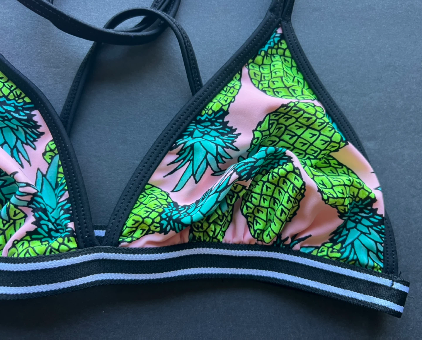 Pink Pineapple Print Bikini Top ⚽️ - photo 2