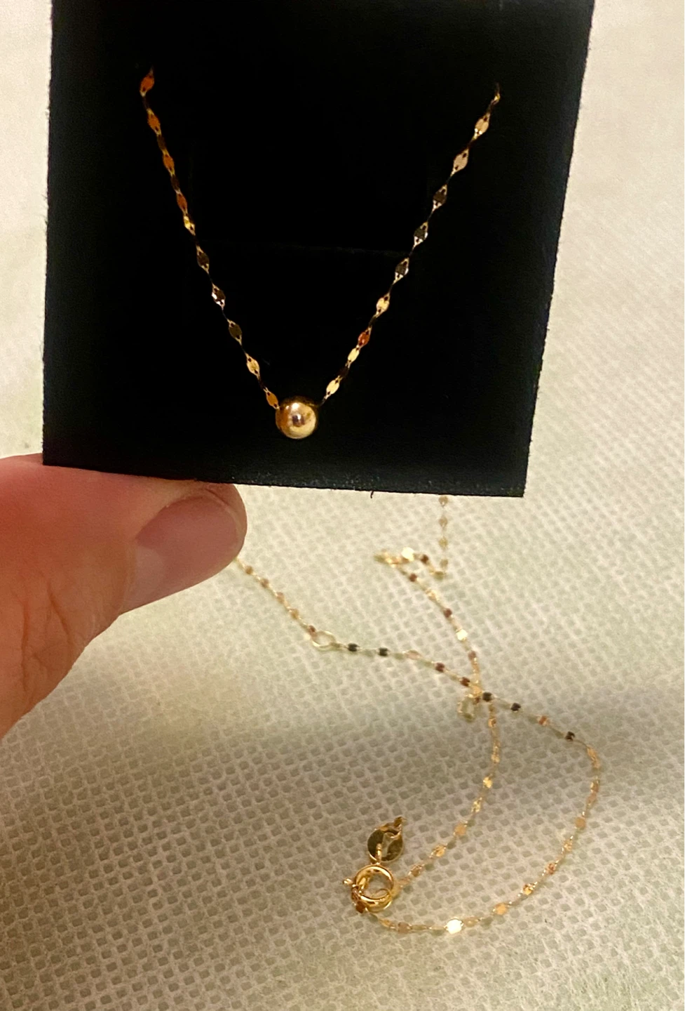 18 K Gold Necklace with Ball Pendant - photo 5