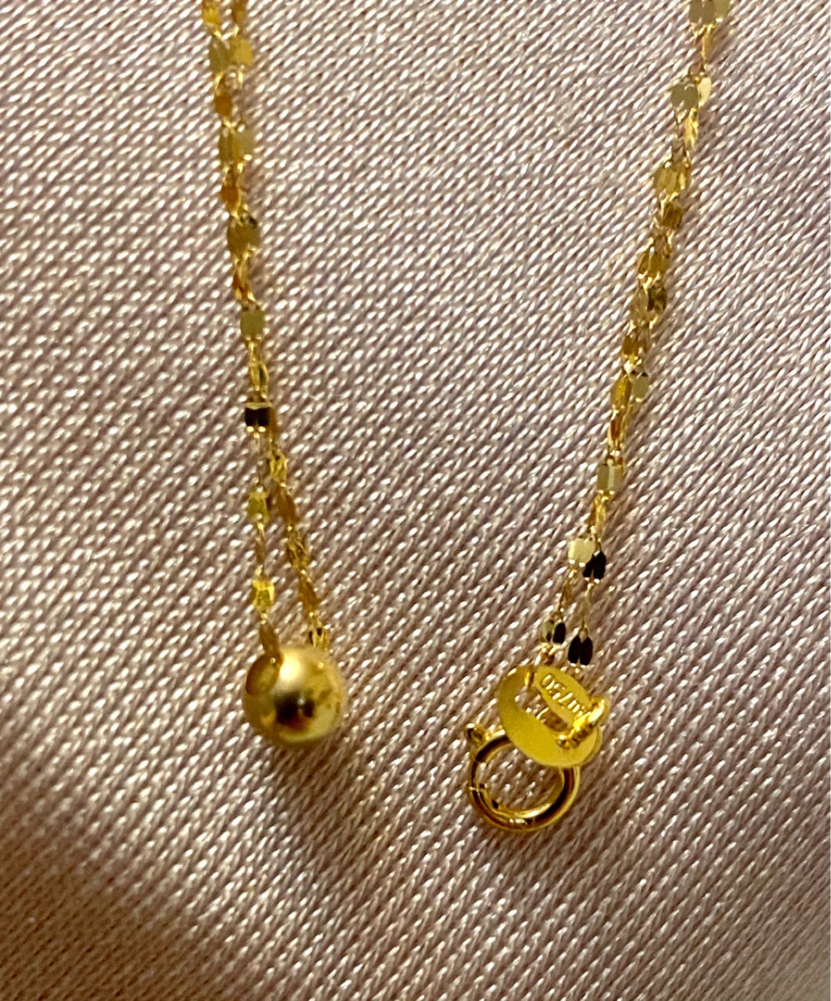 18 K Gold Necklace with Ball Pendant - photo 3