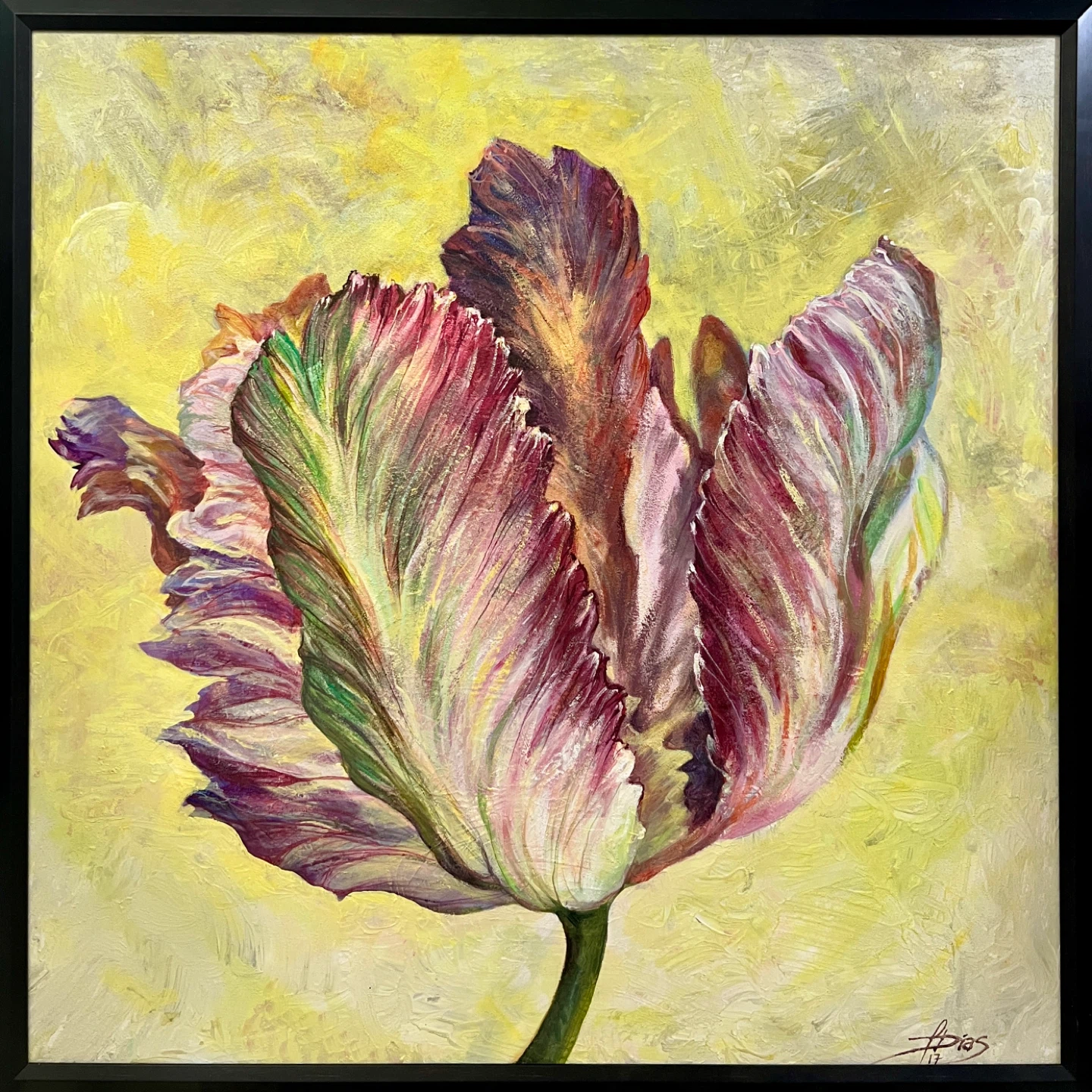 Framed Tulip Acrylic Painting