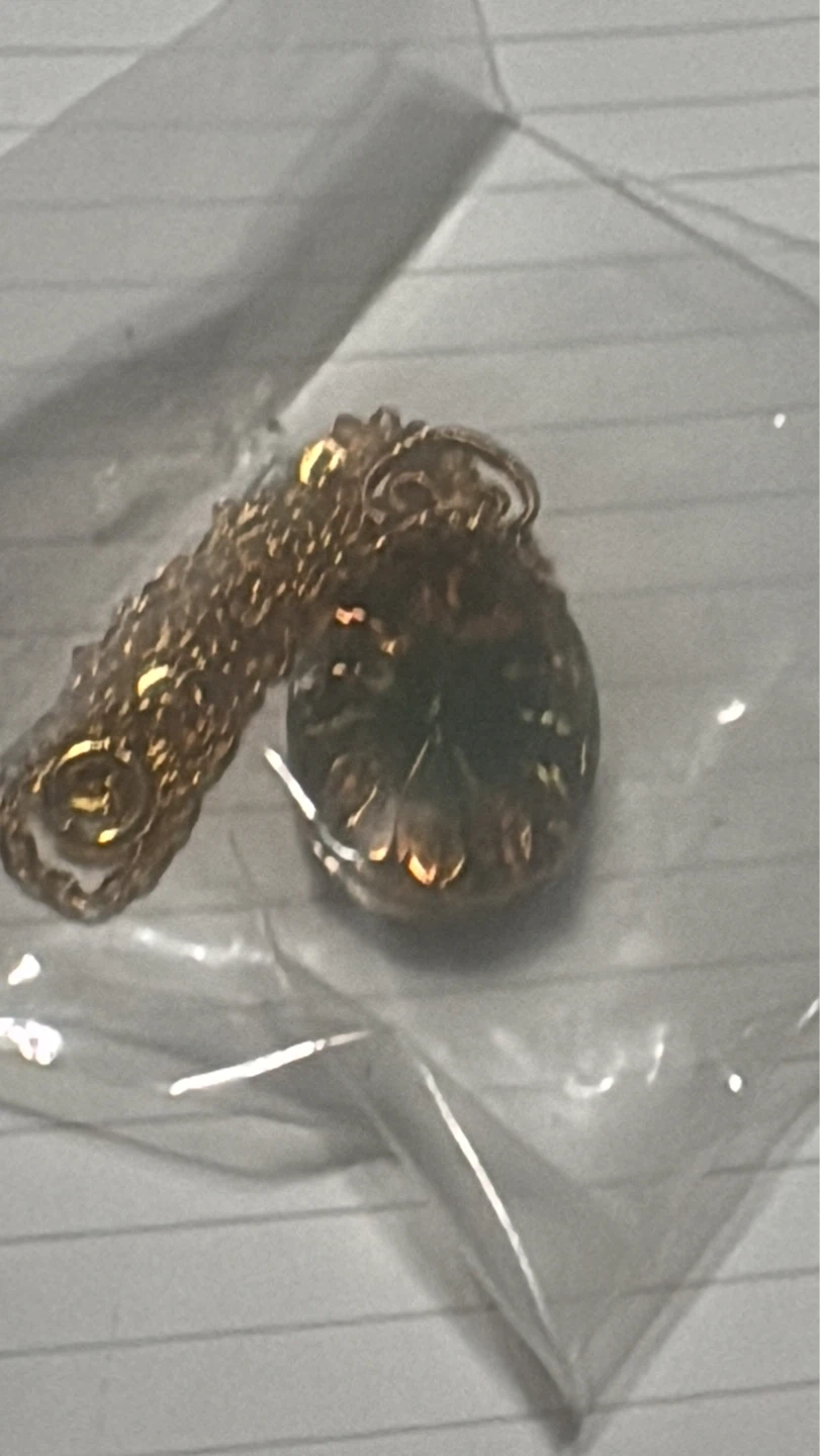 ⚽️Gold-tone Necklace with Oval Gemstone Pendant - photo 2