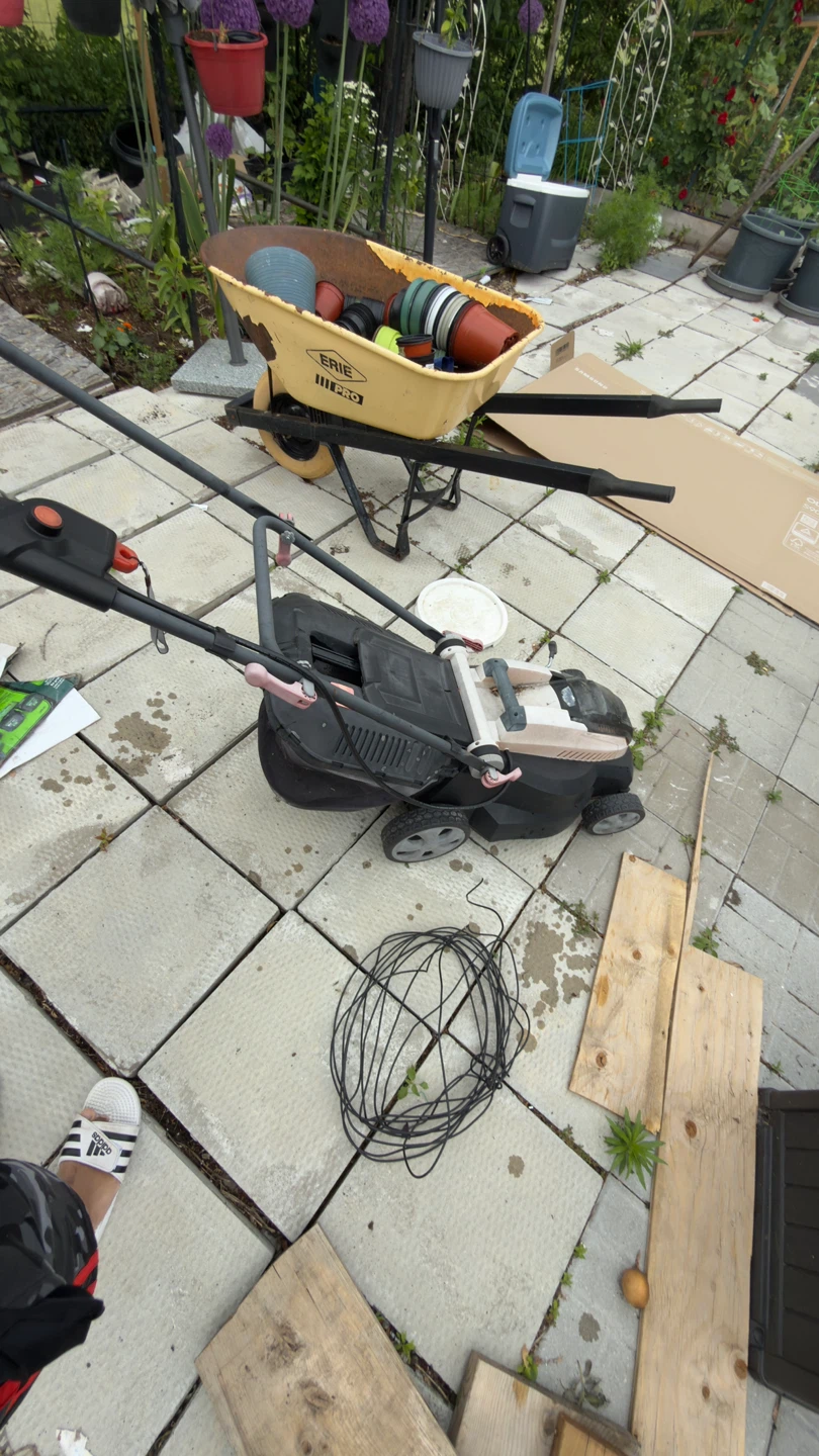 Black Electric Lawn Mower