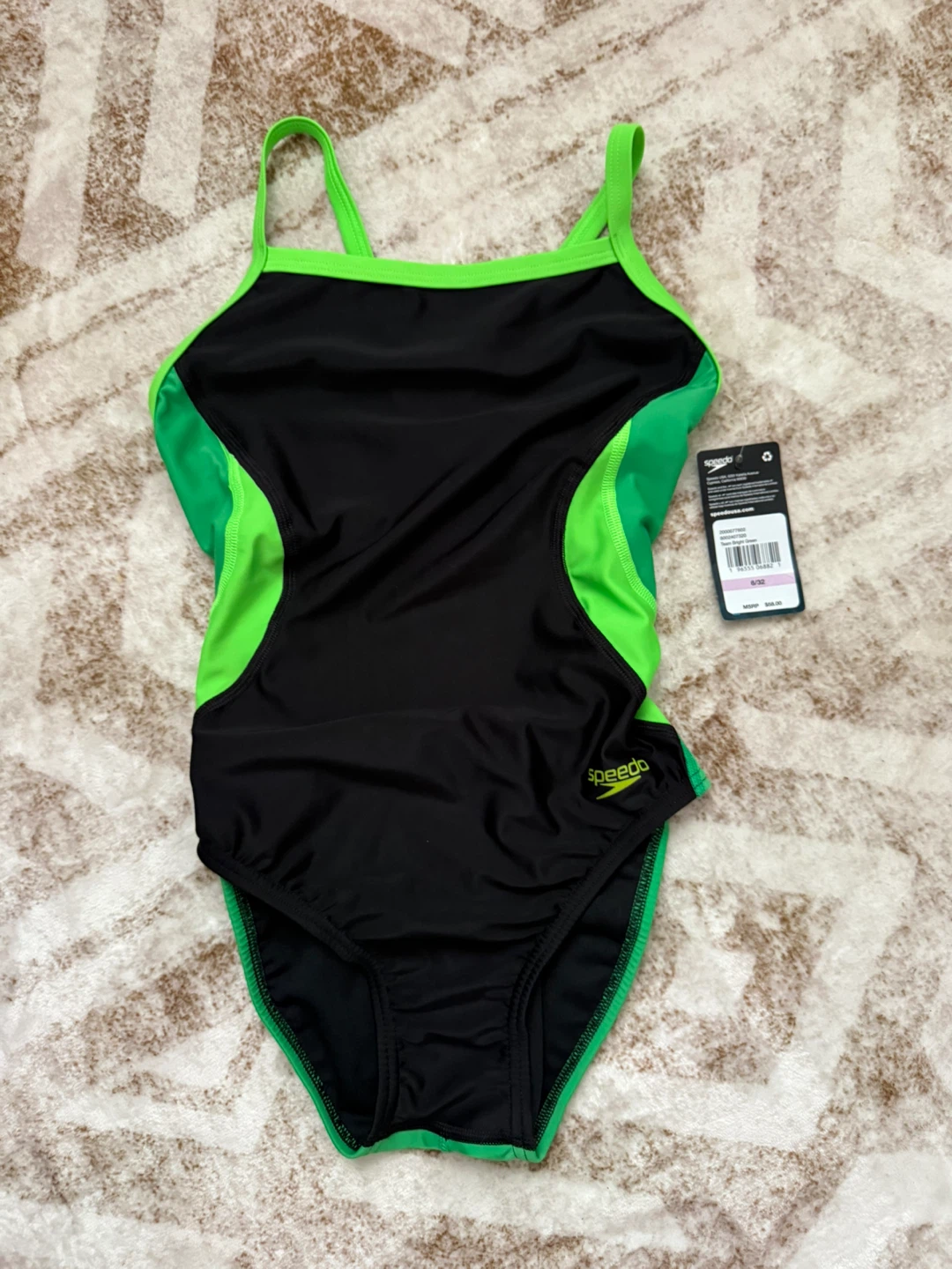 New Speedo Team Bright Green One-Piece Swimsuit