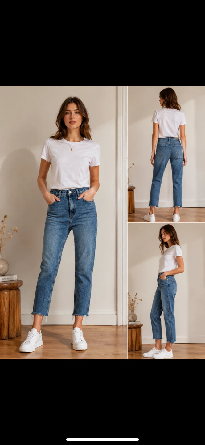 TOPSHOP Straight Leg Jeans W26/L34 Blue Denim
