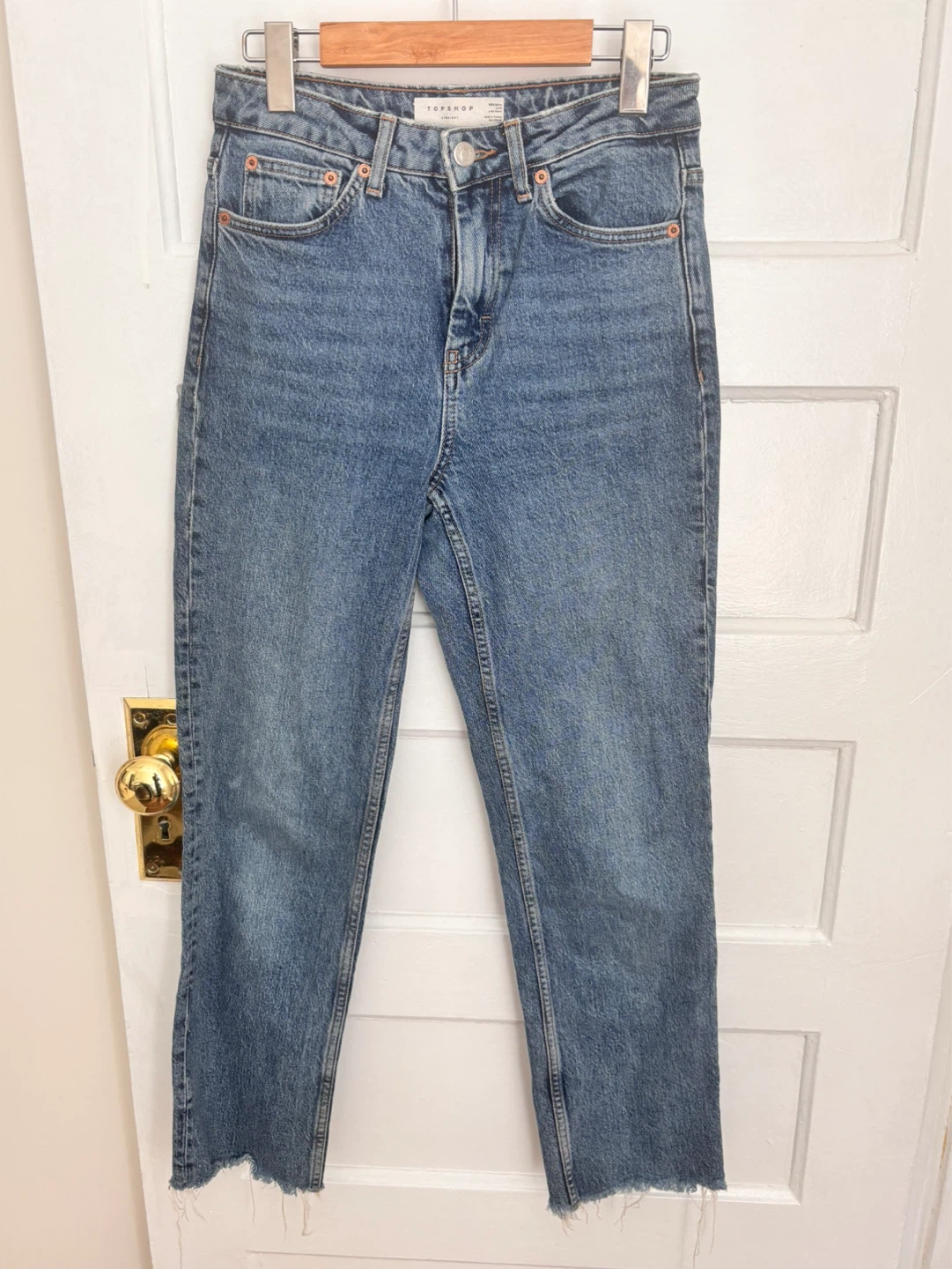 TOPSHOP Straight Leg Jeans W26/L34 Blue Denim - photo 2