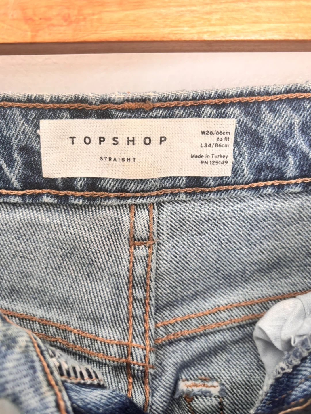 TOPSHOP Straight Leg Jeans W26/L34 Blue Denim - photo 4