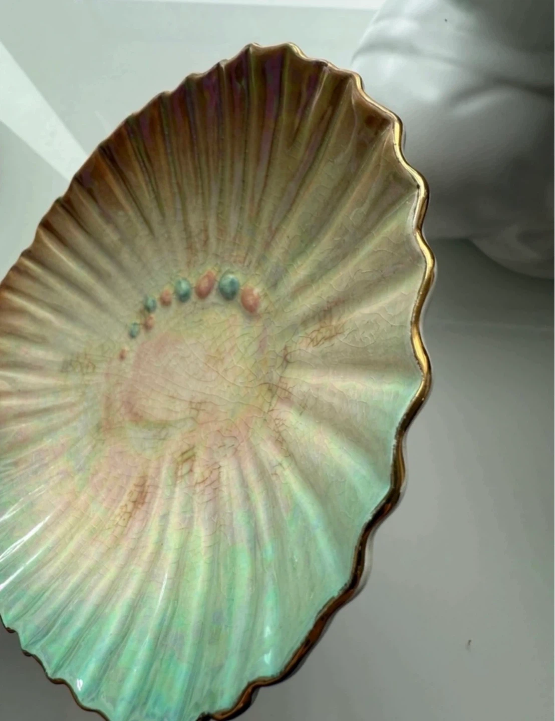 ⚽️Vintage Royal Winton lustreware shell trinket dish - photo 2