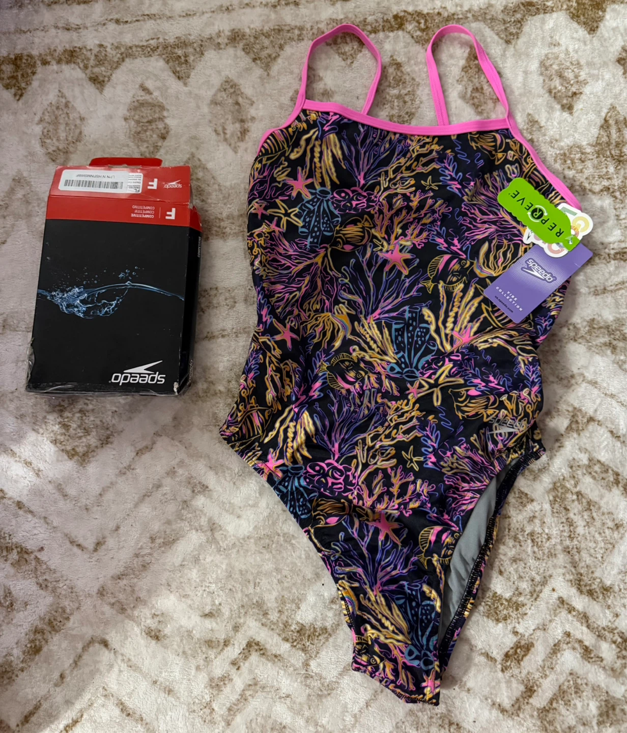 New Speedo Women's Candy Vibe Printed Swimsuit