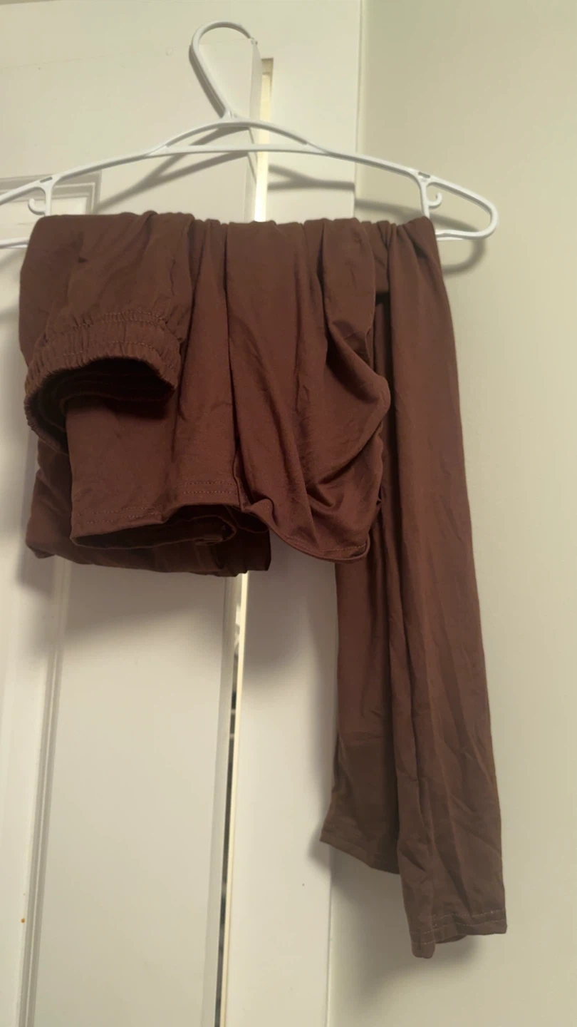 Brown Long sleeves cord set