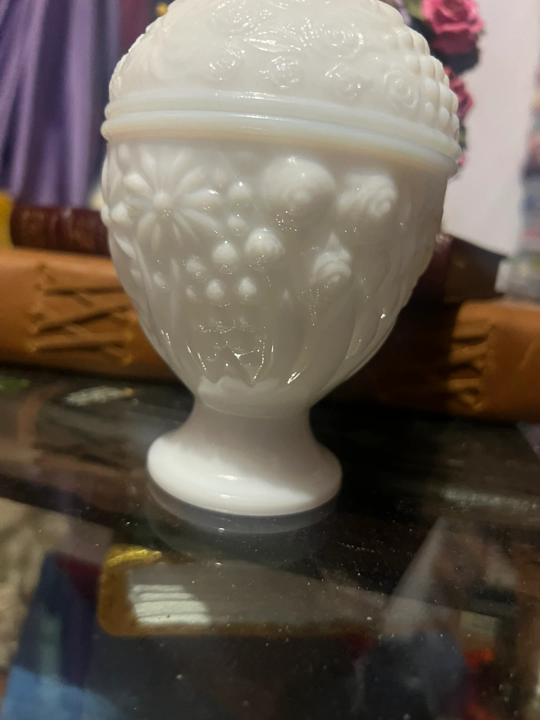 Vintage Milk Glass Candy Dish with Lid ⚽️ - photo 5