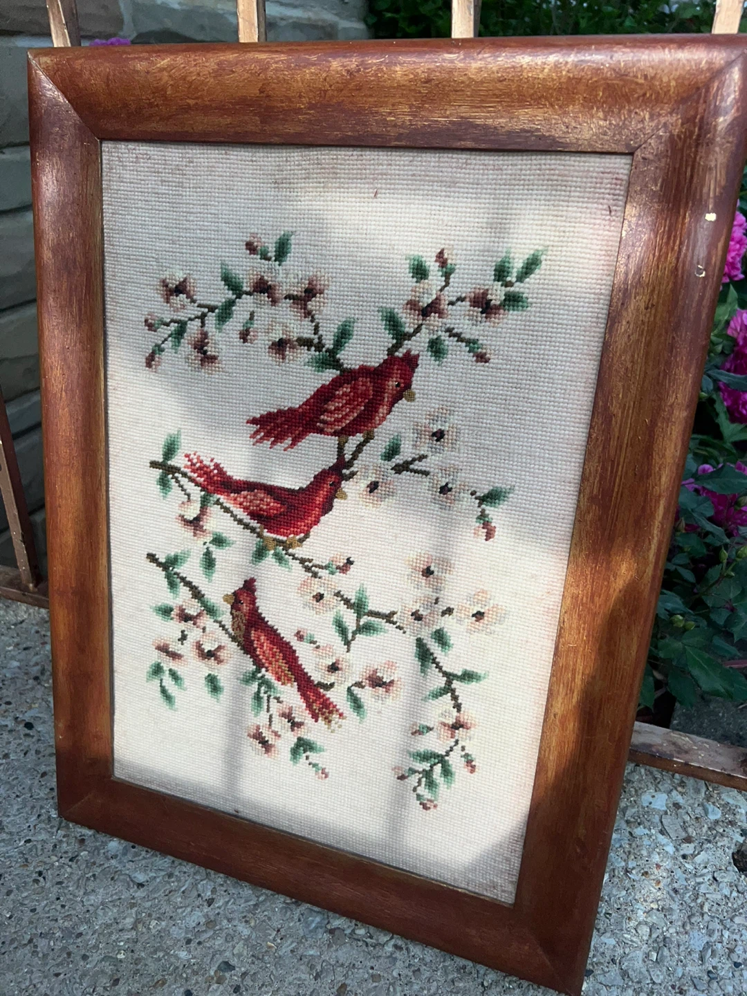 Framed Cross-Stitch Cardinal Artwork ⚽ - photo 2