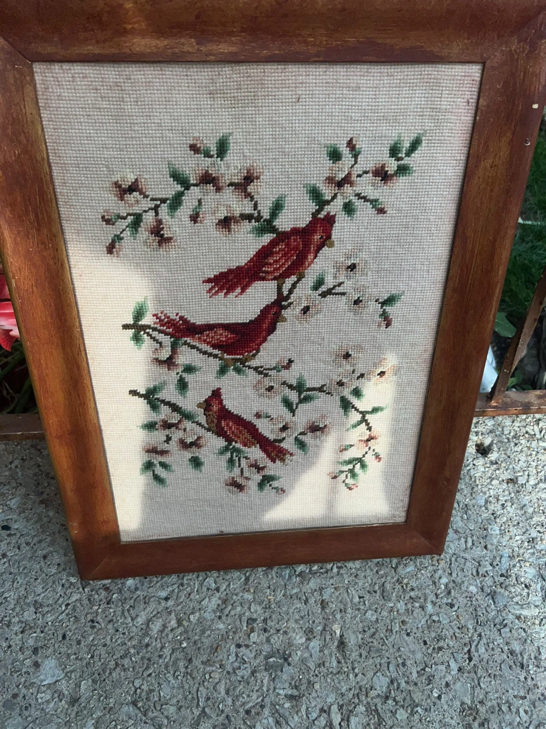 Framed Cross-Stitch Cardinal Artwork ⚽