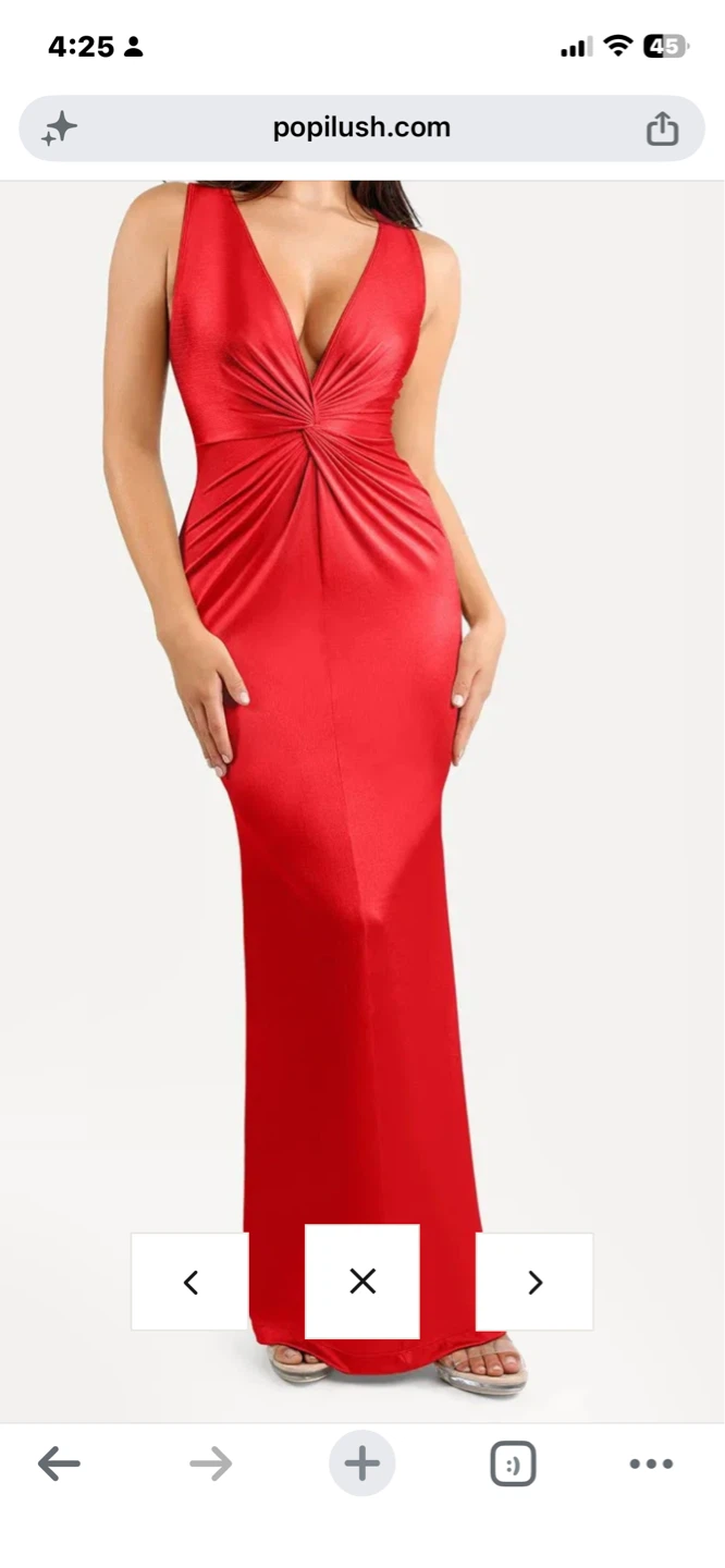 ⚽️ NWT Popilush Shine Maxi Dress with Built-in Shapewear L