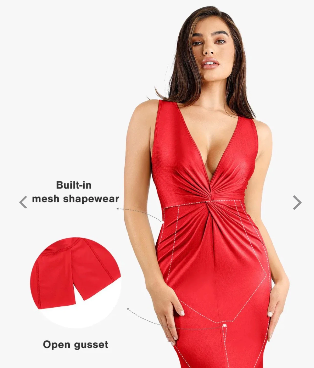 ⚽️ NWT Popilush Shine Maxi Dress with Built-in Shapewear L - photo 4
