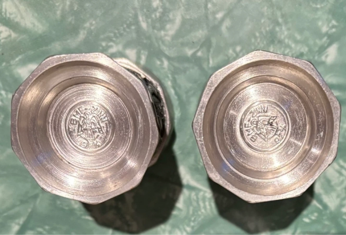 ⚽️Vintage Set of BMF Zinn 95% Pewter Shot Glasses Germany - photo 5
