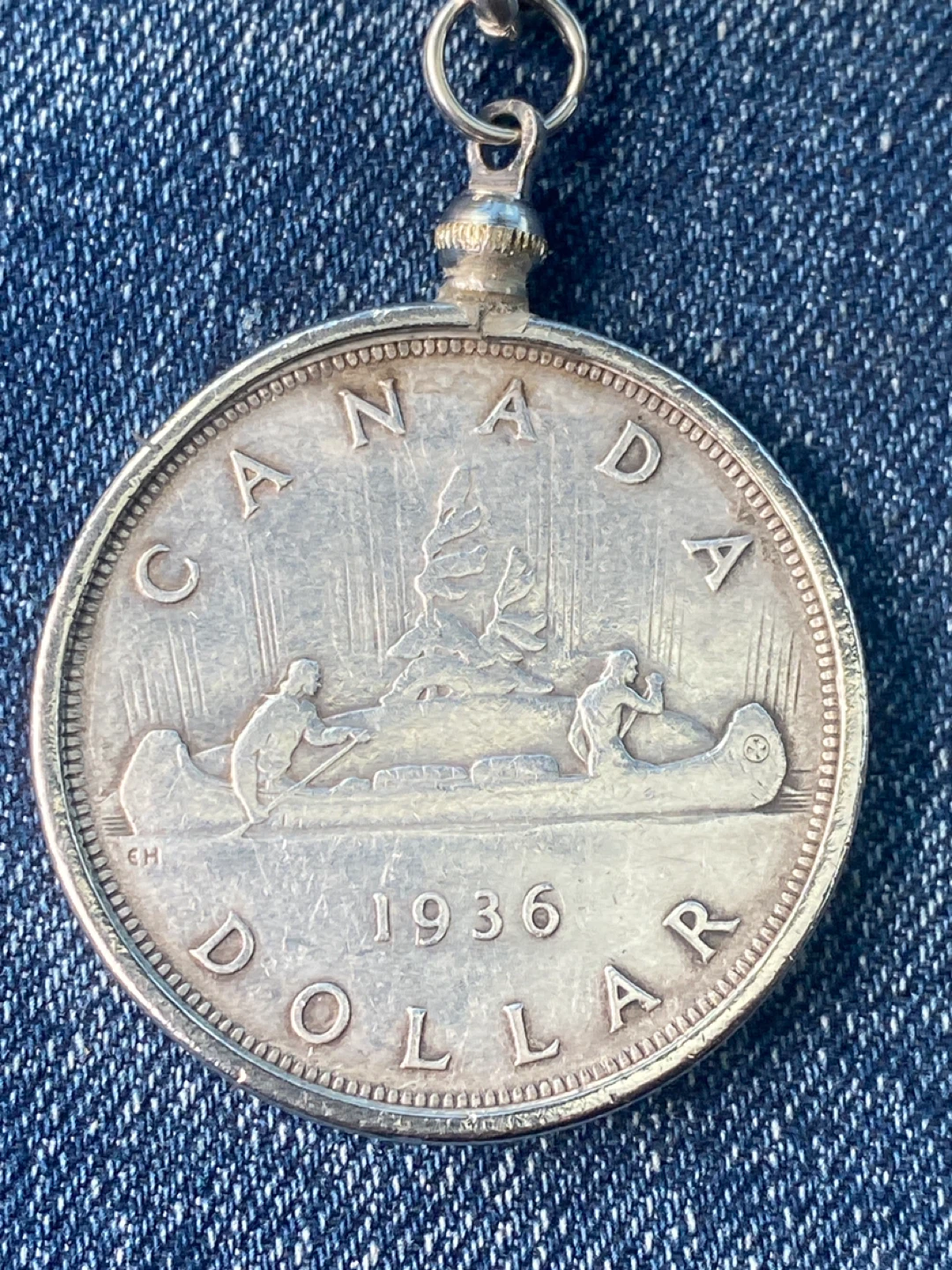 1936 Canadian Dollar Coin Keychain - photo 3