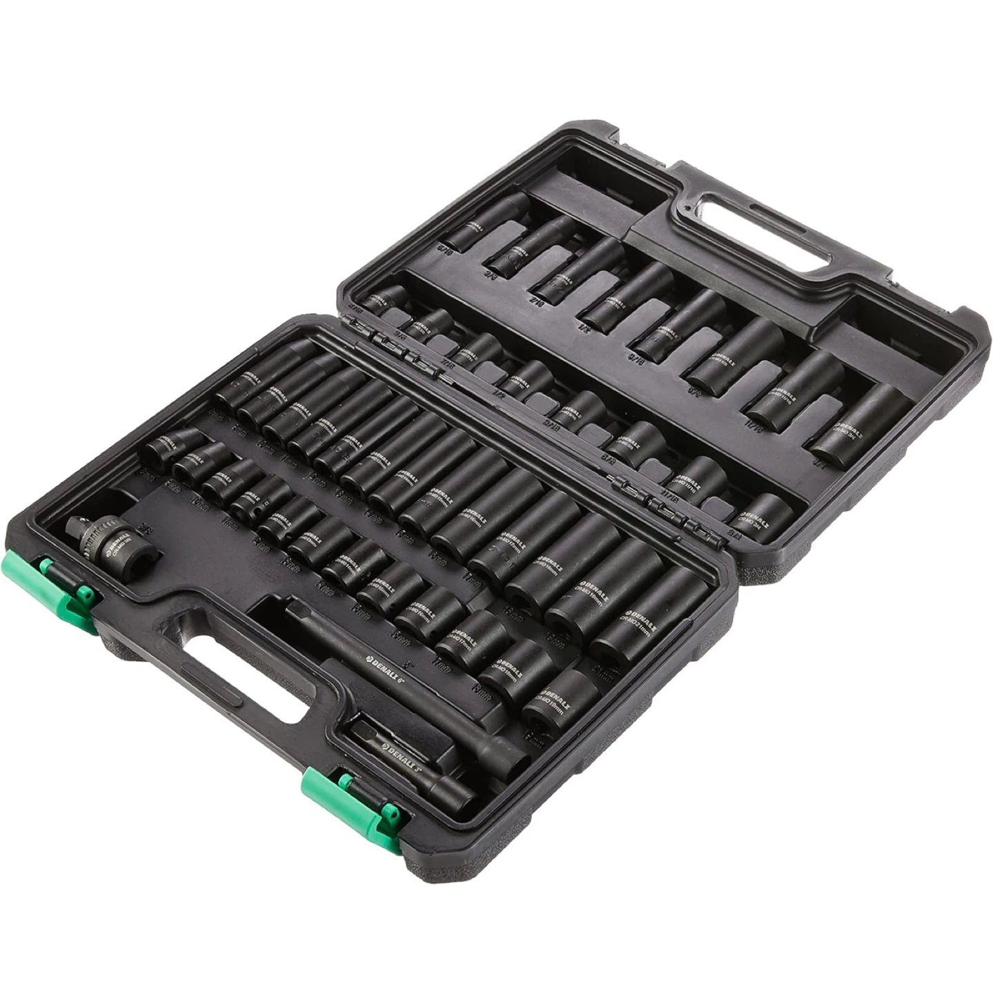 44-Piece 3/8-Inch Drive 6 Point Shallow & Deep Impact Socket Set