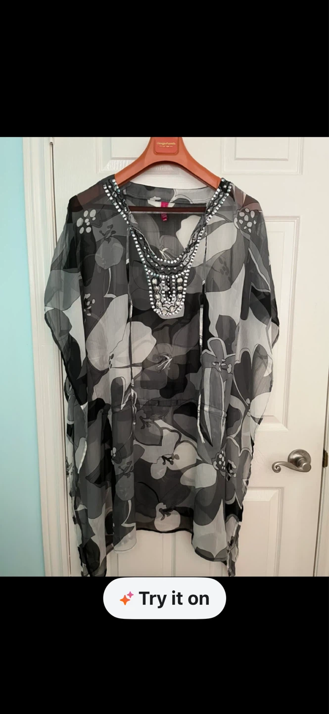 ⚽️Sheer Floral coverup