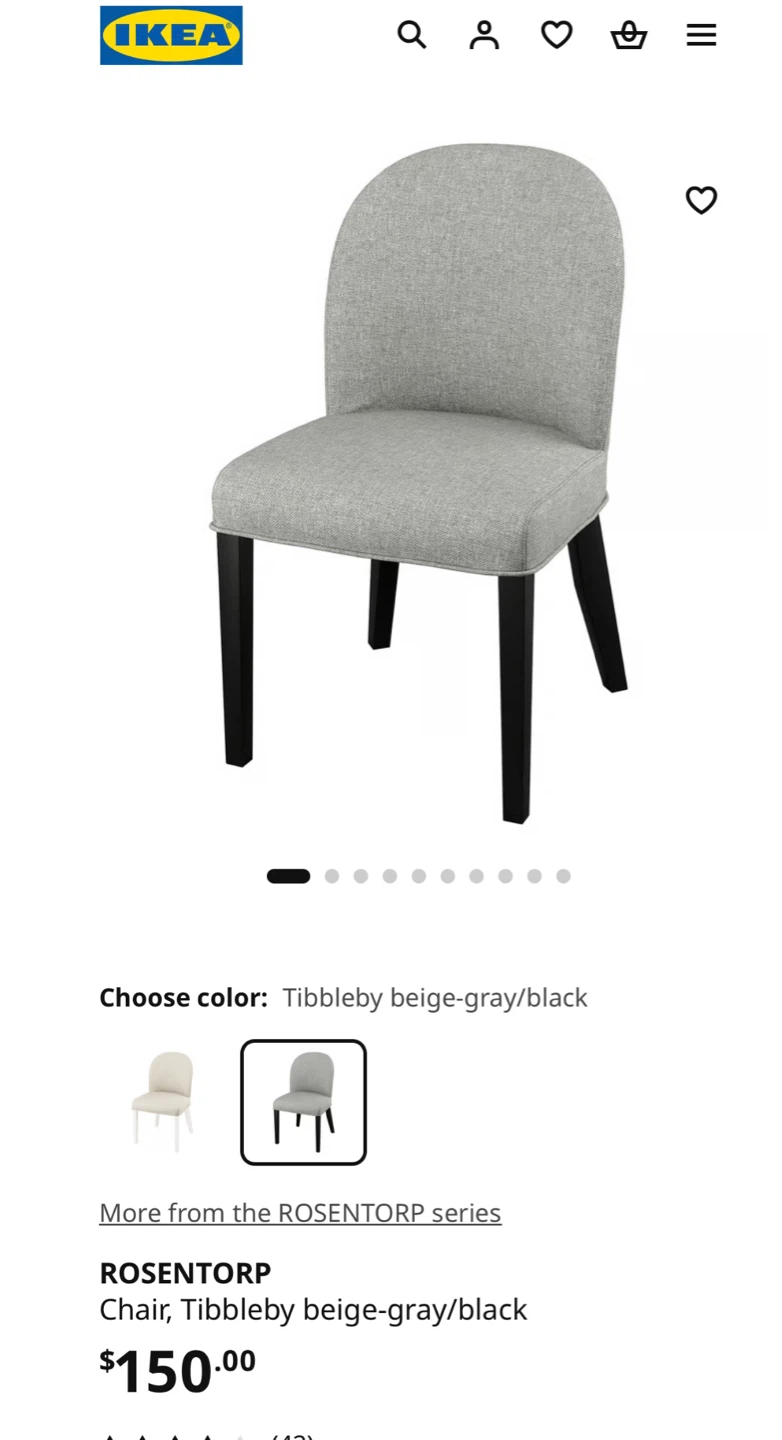 IKEA ROSENTORP Dining Chair set of 4