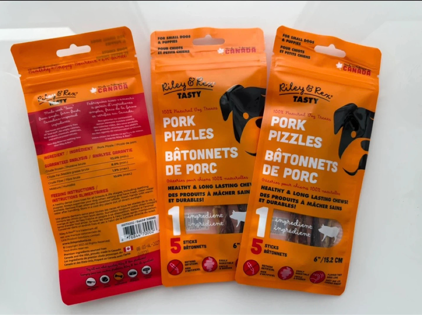 ⚽️New Riley & Rex Pork Pizzles Bully Dog Treats bundle