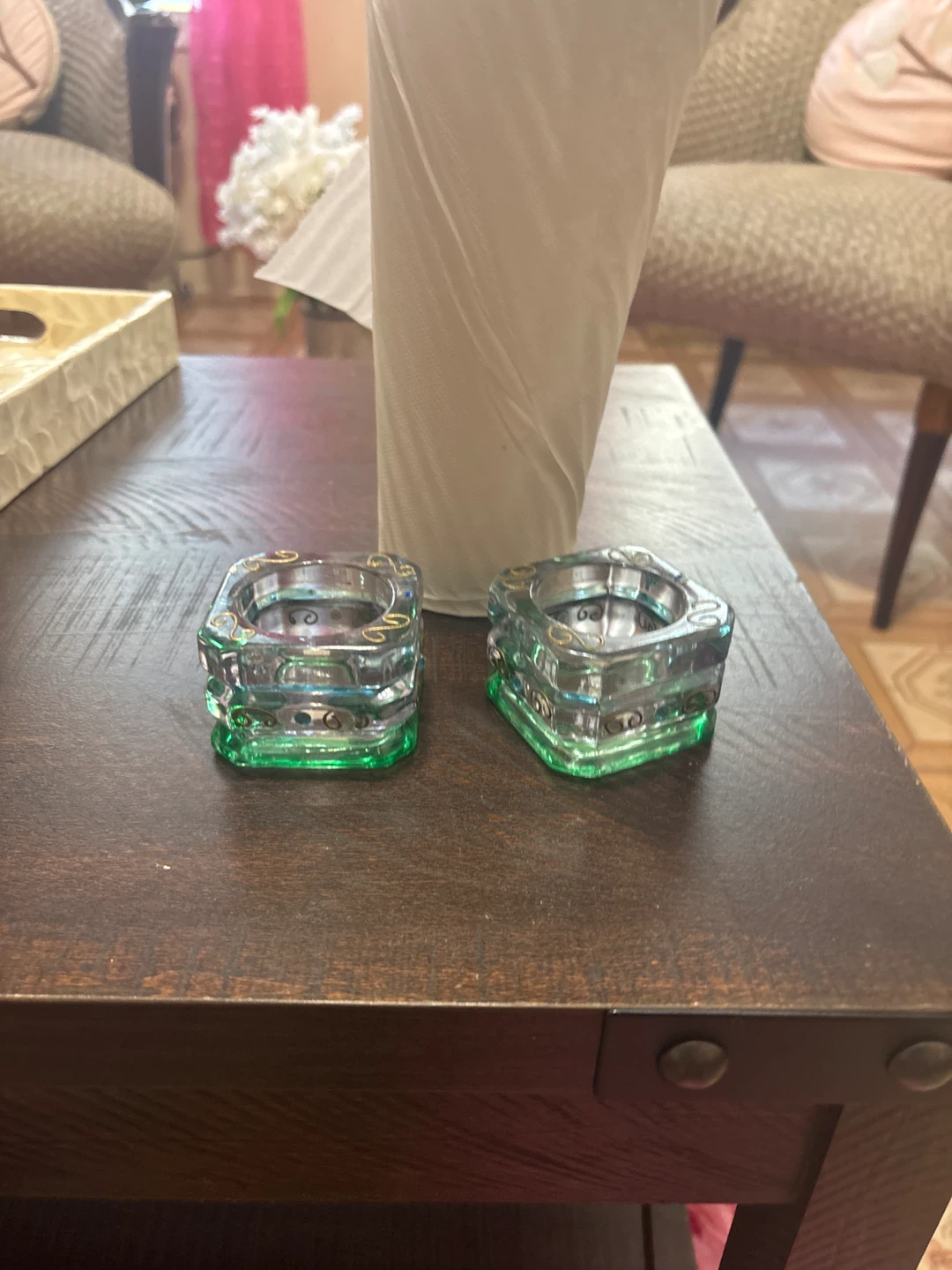 ⚽ Set of 2 Square Glass Candle Holders - photo 3