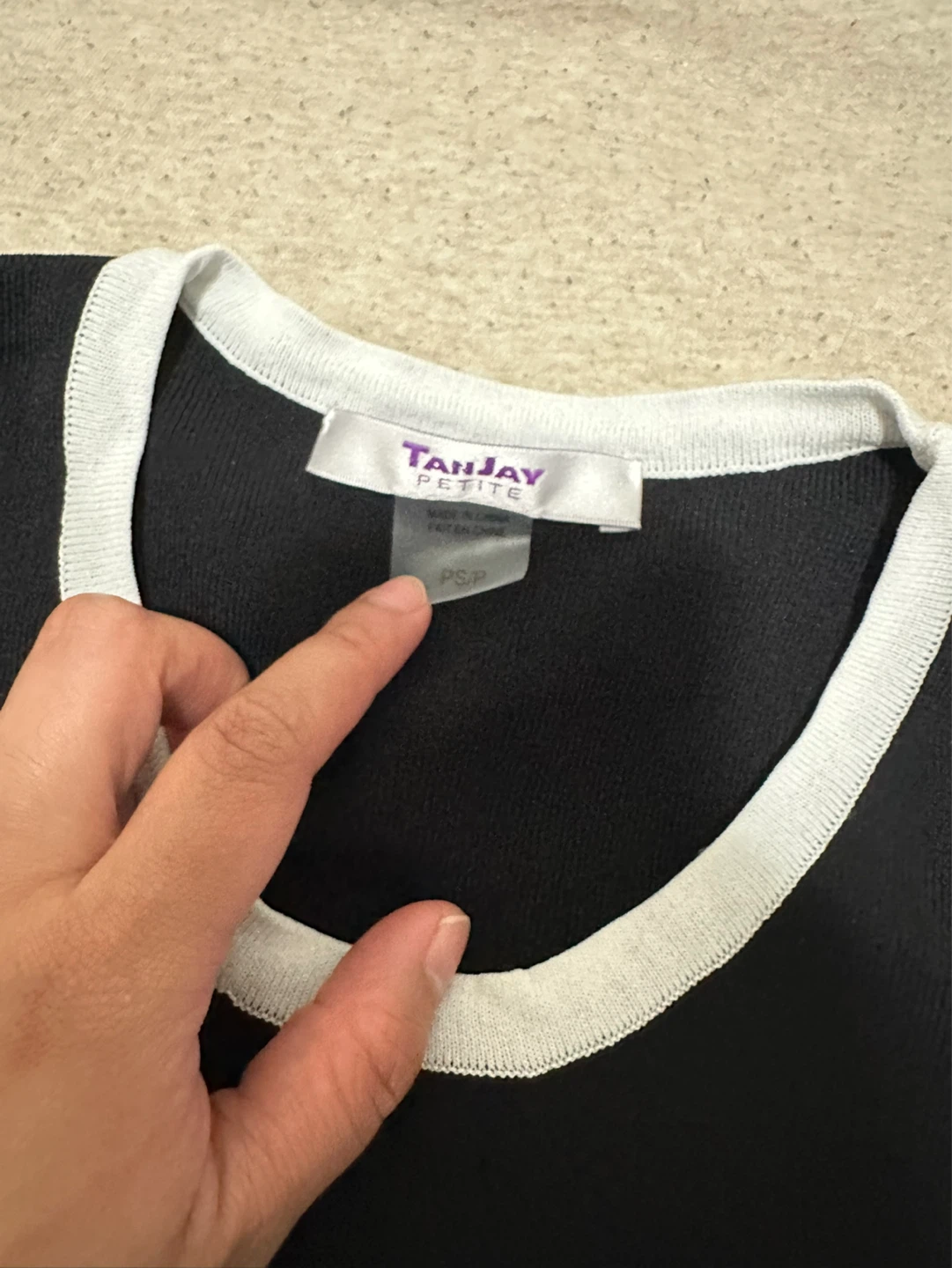 TANJAY PETITE Black Sleeveless Top Size P